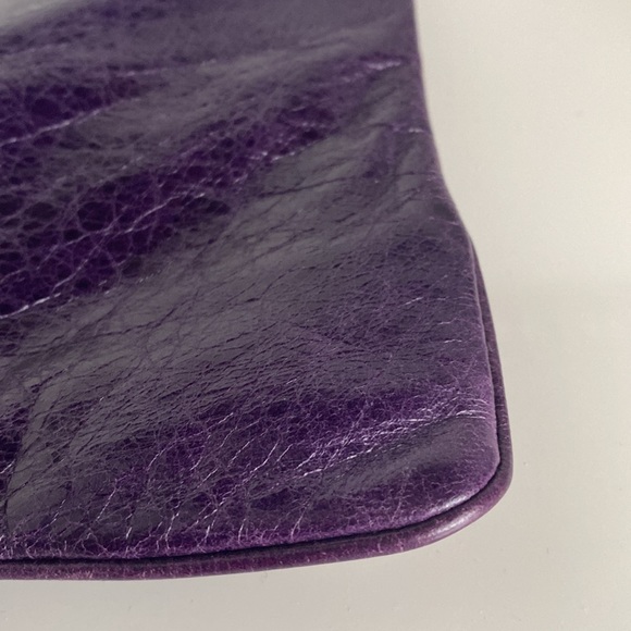 SOLD- Balenciaga Vintage Giant Motocross Flat Violet Purple Clutch Bag Wristlet - Picture 11 of 17